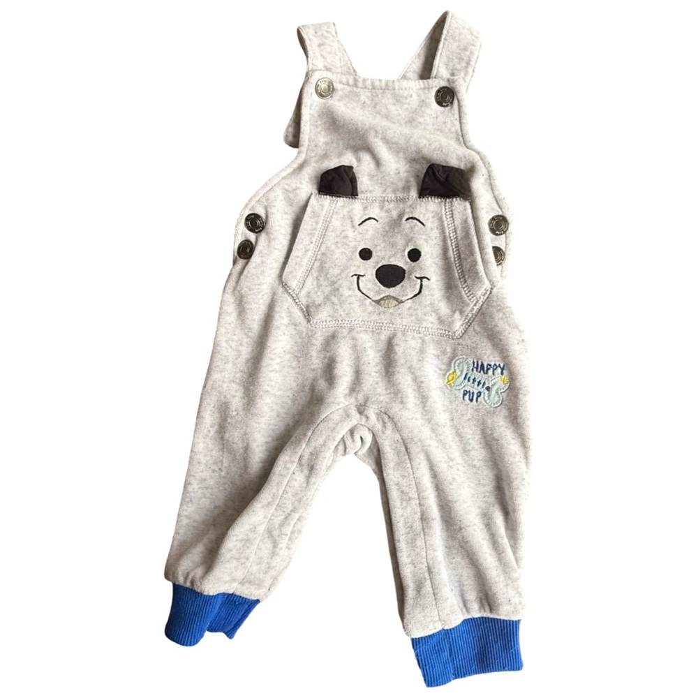 Disney Gray Overalls with Blue Trim